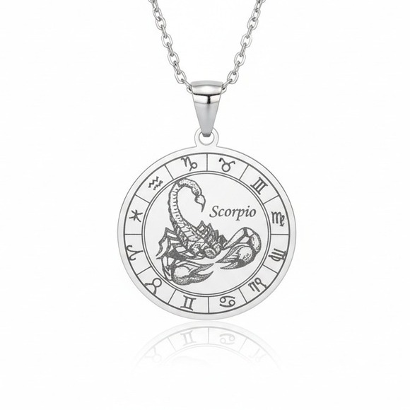 Jewelry - Scorpio Zodiac Constellation Pendant Necklace Silver Tone Astrology Jewelry Gift